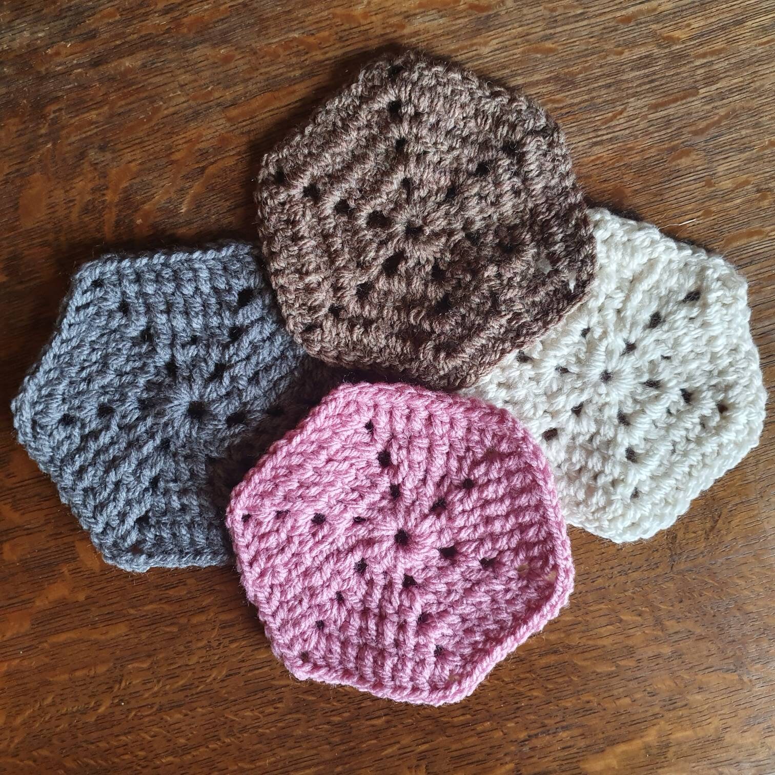 Crochet Coaster Set Hexagon Shaped Set of 4 Coaster Set Hot Etsy