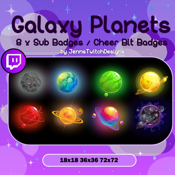 8 X Twitch Sub Badges Cheer Bit Badges Galaxy Space Etsy 8 X Twitch Sub Badges Cheer Bit Badges Galaxy Space Etsy