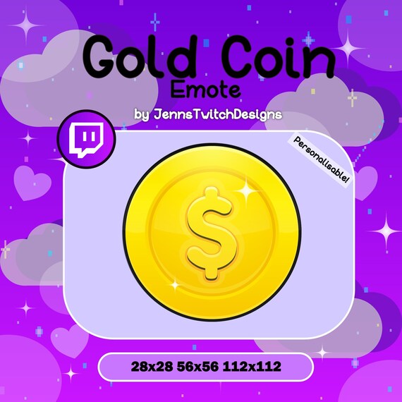 Twitch Emote Channel Points Badge Gold Coin Etsy