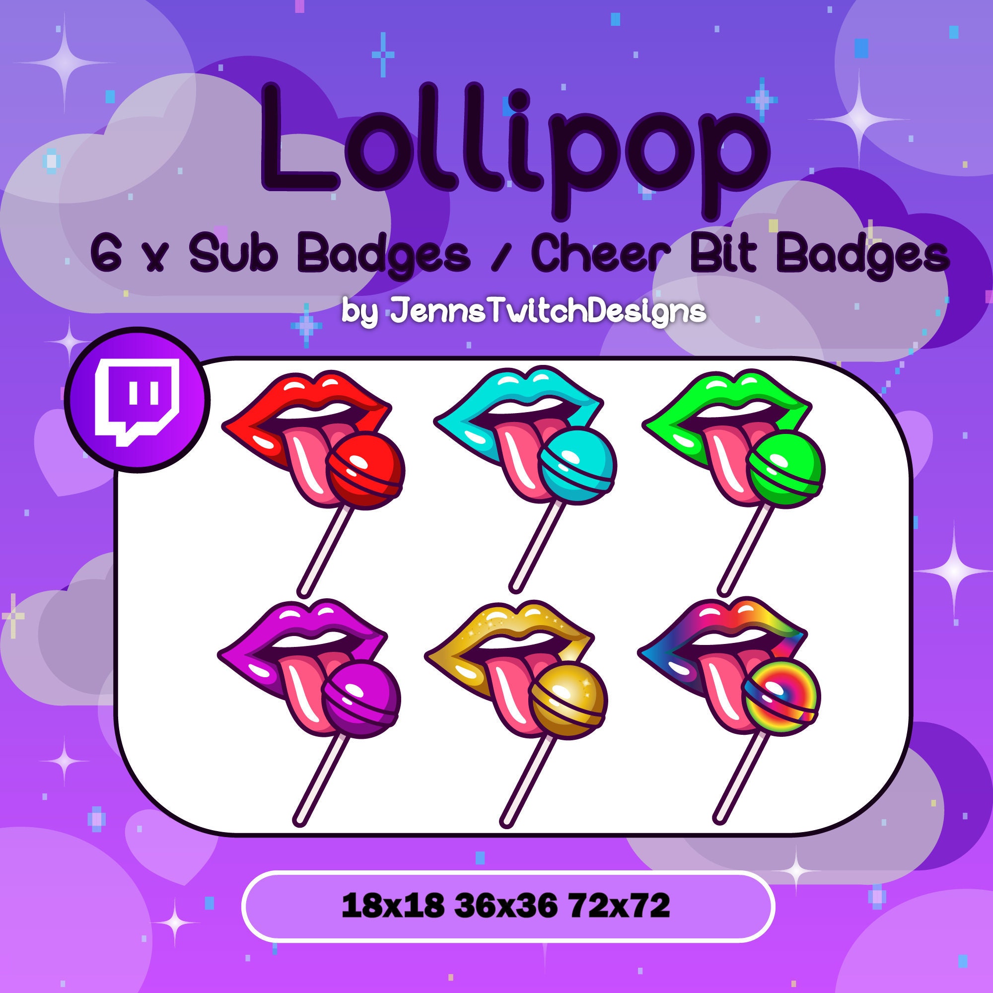Youtube and more! 6 Yummy Junk Food Sub Cheer bit Badges for Twitch