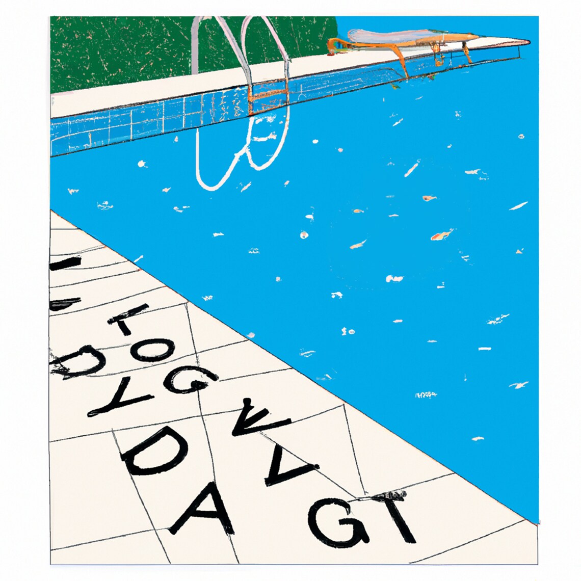 Swimming Pool Ai-generated Printable Wall Art, Set of 9 Square