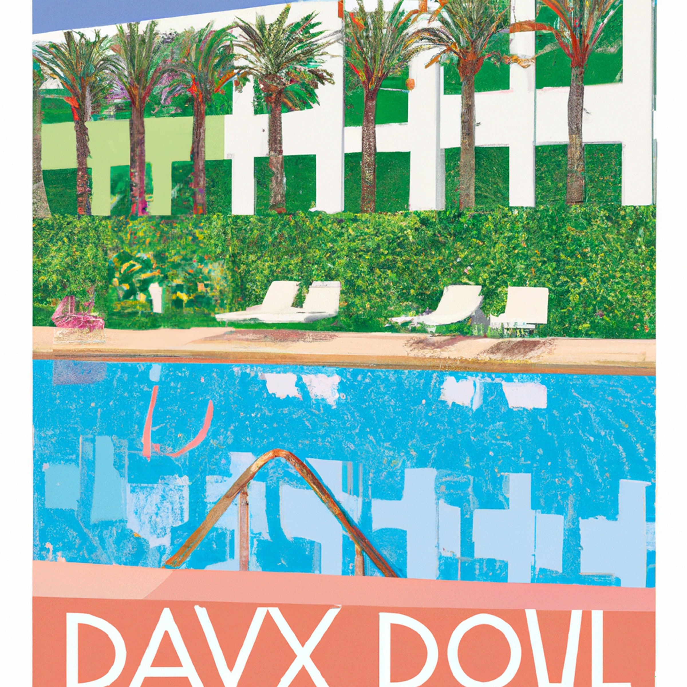 Swimming Pool Ai-generated Printable Wall Art, Set of 9 Square