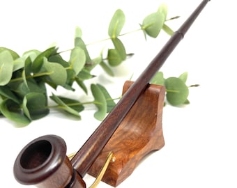 Handmade Pearwood Churchwarden Pipe: Extra Long Stem, 10 inch