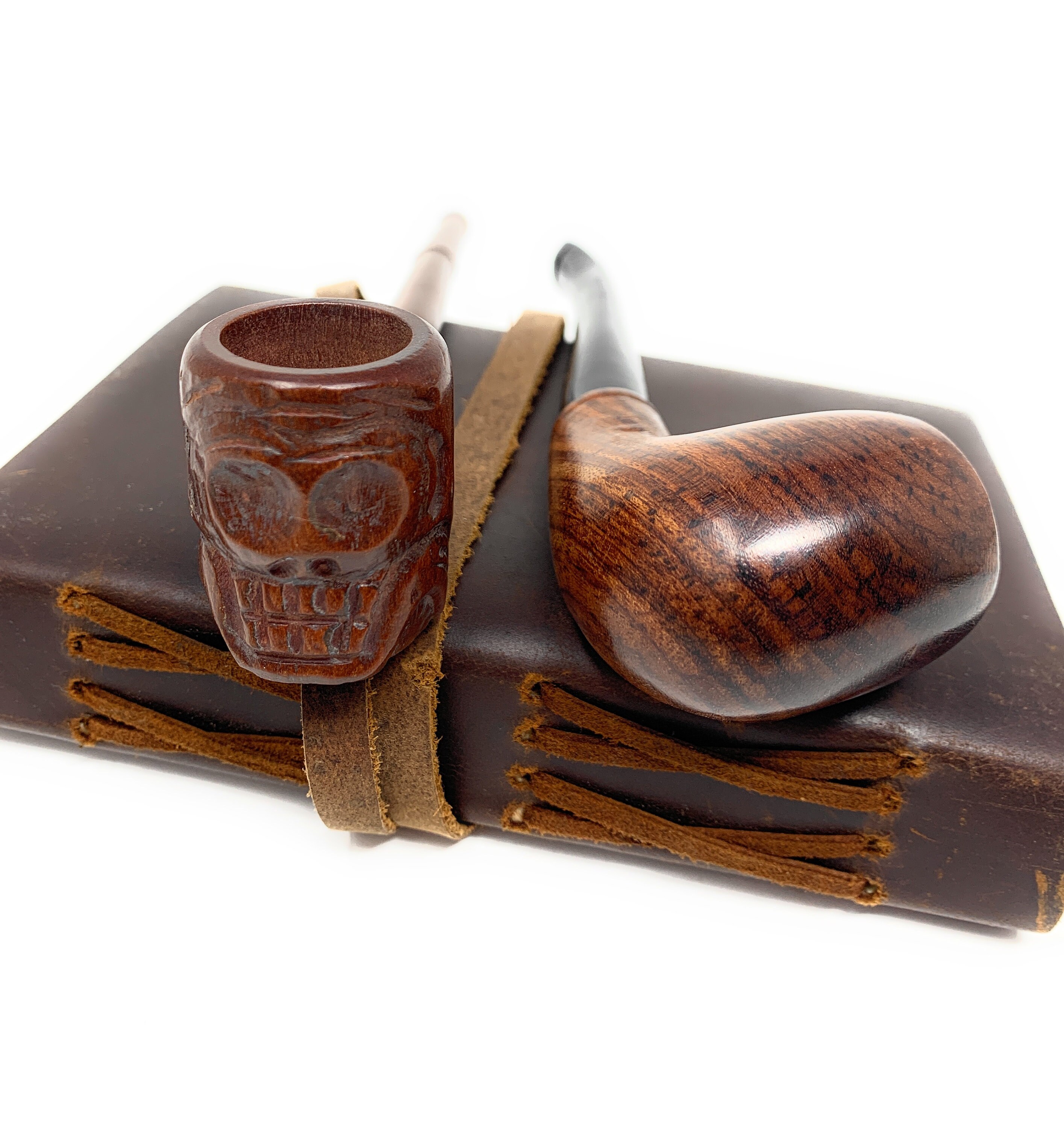 Set of 2 Hand Carved His & Her Tobacco Pipe Lot 8 Inch Long Etsy