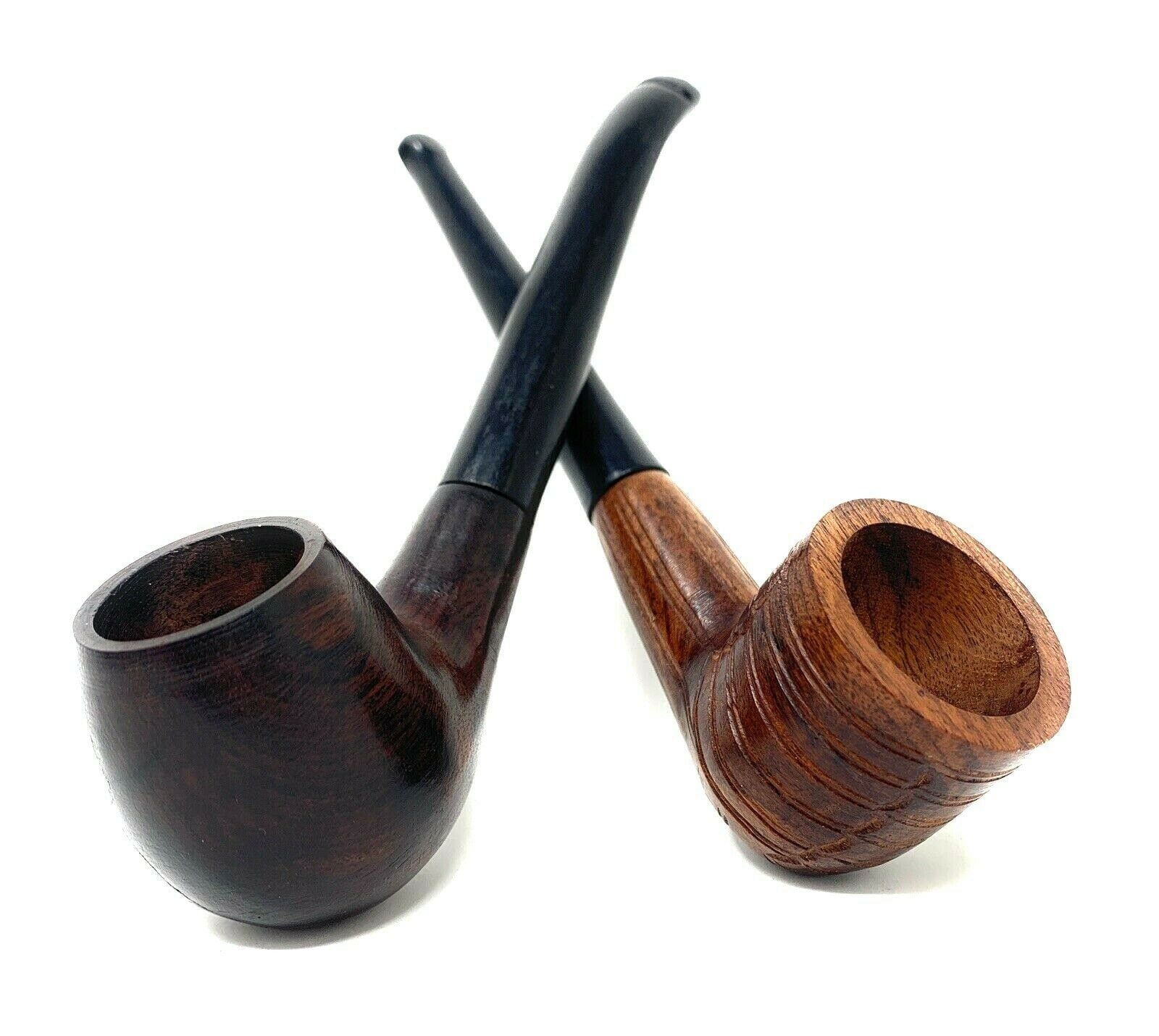 Handcrafted Ebony Wood Pipe Set – Billiard & Bent Style