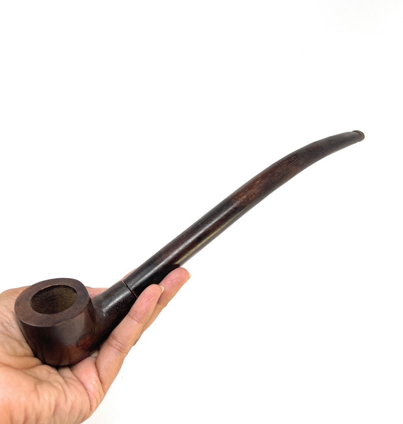 11 Handmade Super Long Gandalf Shaped Rustic Churchwarden Hobbit Pearwood Tobacco Pipe Round Bowl Detachable Hobbit Pipe image 2