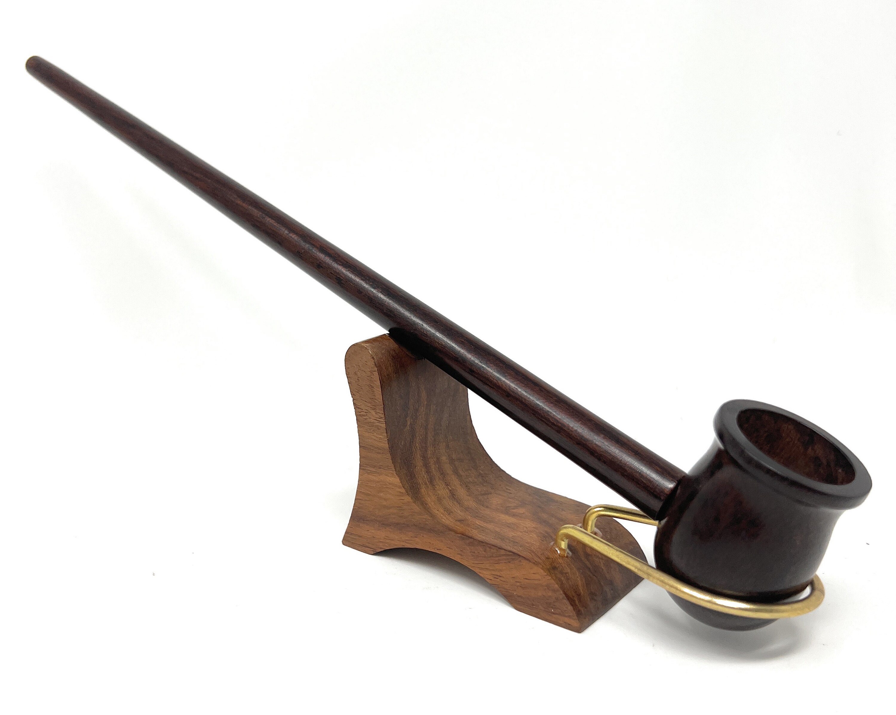 Extra long 17" inches Long Handcrafted Churchwarden Pear Wood Hobbit