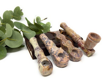 Handcrafted Soapstone Tobacco Pipe Set – Detachable Bowl, Unique Design