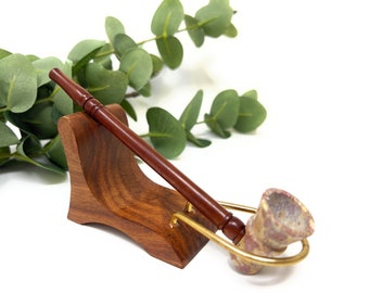 Handmade Churchwarden Style 6 inch long stem Wood Tobacco Pipe- Ebony Stem Detachable cone shaped Bowl