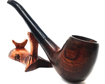 Handcrafted Tobacco Smoking Pipe Gift Set – Sherlock Holmes Billiard Pipe & Fish Stand