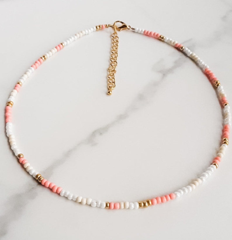 Pretty in Pink Seed Bead Choker image 0