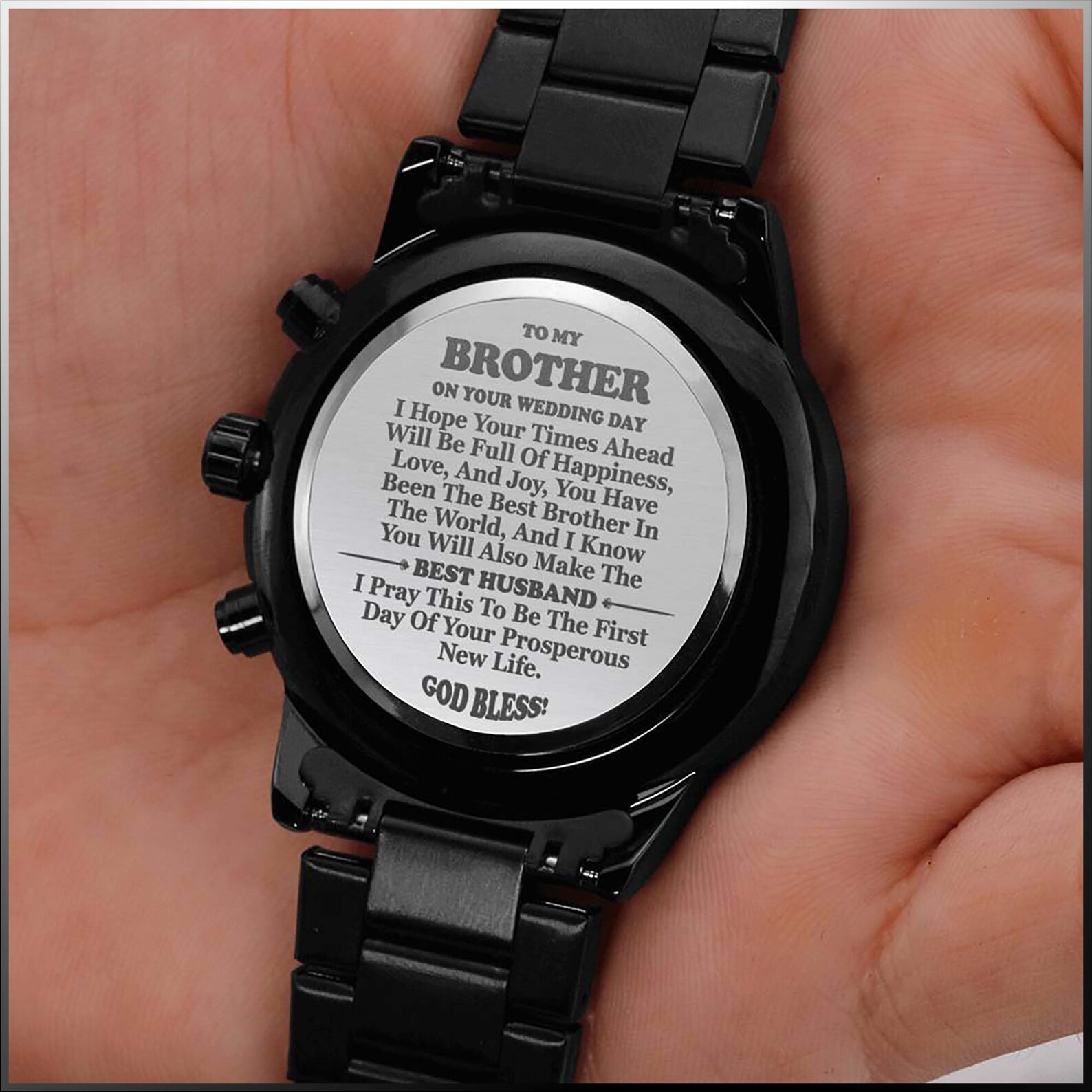 Brother Wedding Day Engraved Watch Wedding Wishes For Etsy