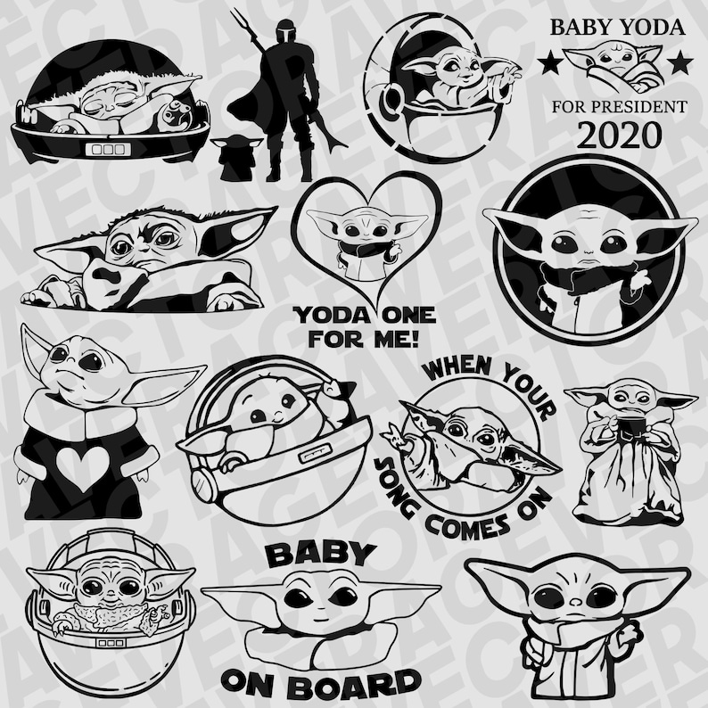 31 PACK Mandalorian and Baby Yoda SVG Bundle Star Wars | Etsy
