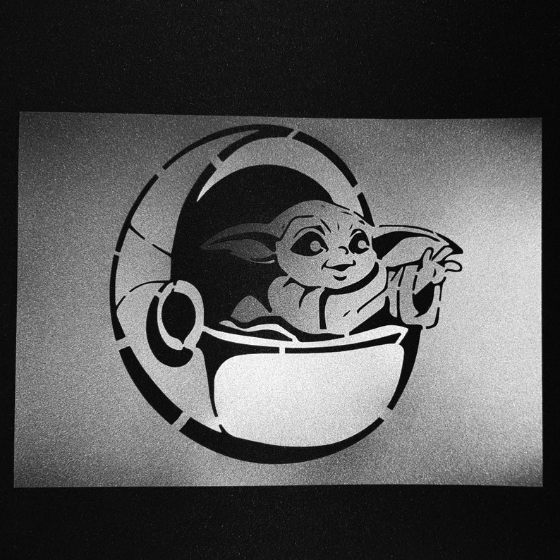 Download Digital Baby Yoda The mandalorian Star Wars 1-Cut Stencil ...