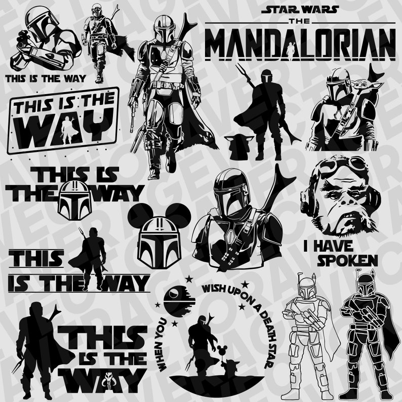 Download 18 PACK Mandalorian Bundle Baby Yoda SVG Star Wars dxf | Etsy