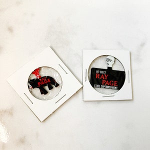 Vintage Ray Page Political Campaign Pin | Illinois | Tin Litho Pin Back | Set of 2