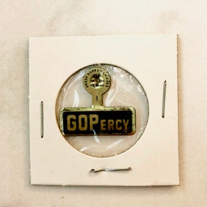 Vintage Charles Percy Political Campaign Button | Illinois Senator | 1960 | Tin Litho Pin Back