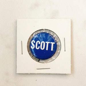 Vintage Scott Political Campaign Button | Tin Litho Pin Back