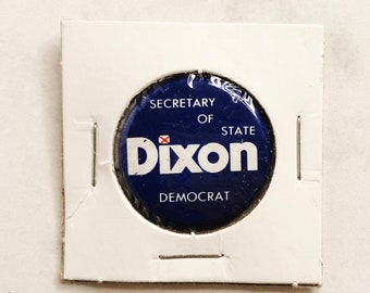 Vintage Illinois Secretary of State Alan Dixon Political Campaign Pin | 1970s | Tin Litho Pin Back