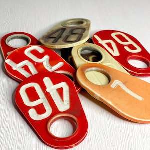 Vintage Plastic Cow Tags | 1960s-1970s