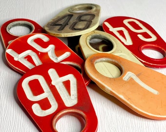 Vintage Plastic Cow Tags | 1960s-1970s