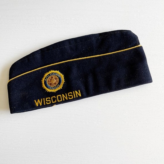 Vintage American Legion Wool Garrison Hat Wisconsin Gem
