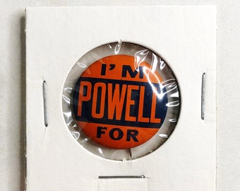 Vintage I'm for Powell Illinois Secretary of State Political Campaign Button | 1960s | Tin Litho Pin Back