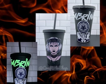 Chilling adventures of Sabrina Netflix series Inspired tumblers with glow in the dark decal
