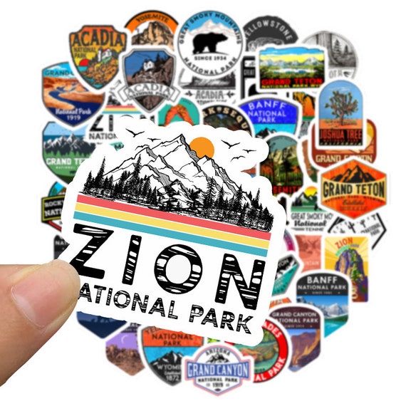 50 PCS National Park Cartoon Stickers for Phone Laptop Luggage