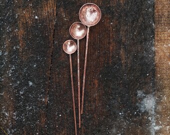 1/4, 1/2, 1  Hammered copper scoop, measuring scoop teaspoon for jam salt spice tea herbal mushroom powder