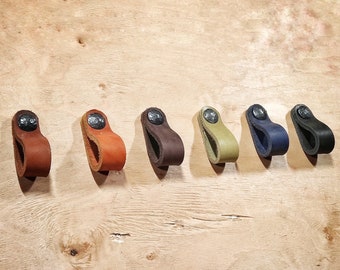 Leather furniture handles, Drawer pulls, Knobs, Leather cabinet handle, Pull, Cupboard pulls, Door handles, Kitchen decor