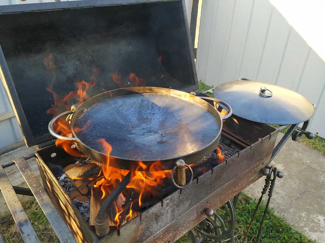 Camp fire Skillets Metal frying pan Etsy