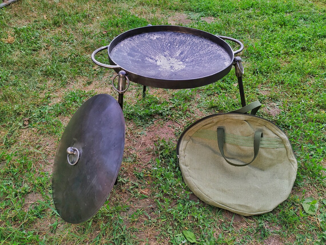 Camp fire Skillets Metal frying pan Etsy
