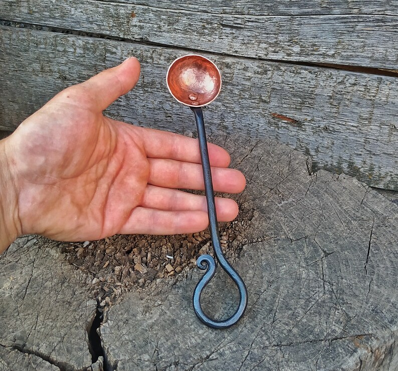 Steel and Copper Coffee Tea Scoop Spoon Etsy