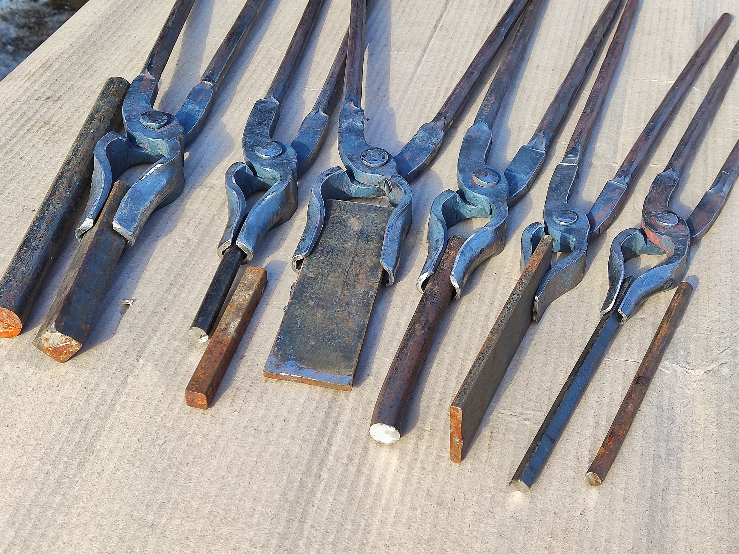 Blacksmith tongs set. Blacksmith Tools. Metal tool Etsy