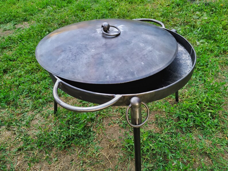 Camp fire Skillet Metal frying pan Etsy