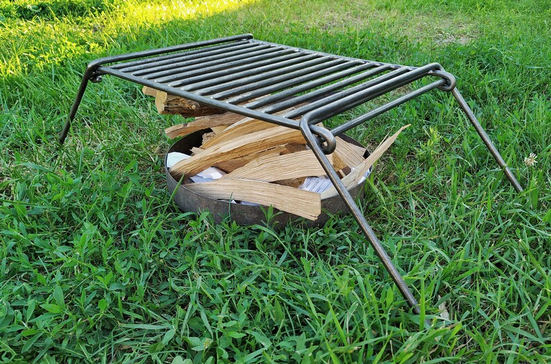 Portable Camp Grill Campfire Grill Camping Grill Folding Etsy