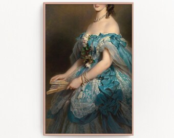 Altered Vintage Portrait Print, Rococo Baroque Fashion Wall Art (Downloadable)