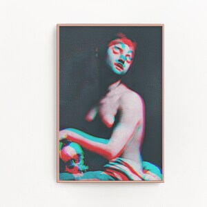 3D Altered Art, 3D Wall Art, Downloadable Art, Altered Painting, Modern Art Print, Modern Portrait, Download, Eclectic Printable Art