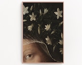 Surreal Art Altered Vintage Portrait Painting Print, Downloadable Prints Printable Artwork Eclectic Decor Fine Wall Art, Modern Art Wall Art