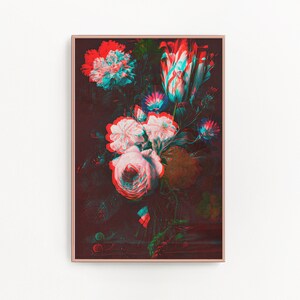 Floral Art Printable Herunterladbare Drucke, Eklektische Wand Kunst druckbare Kunstwerk, Wohnung Dekor, surreales Porträt, digitaler Download Kunstdruck