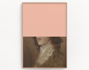 Stampa di ritratto vintage di arte alterata, decorazione murale eclettica (download digitale)