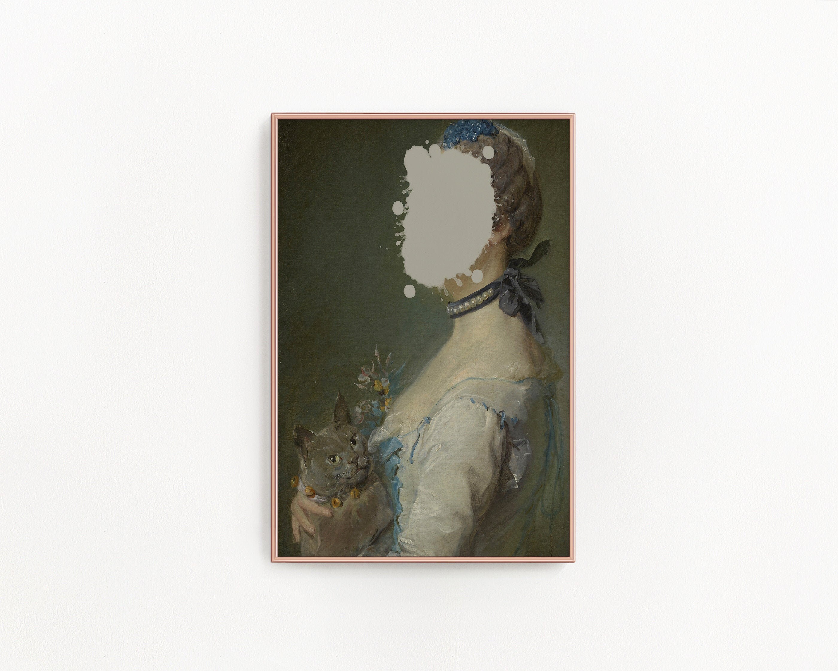 Quirky Art Prints Altered Antique Oil Painting Portrait Etsy España