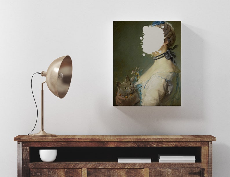 Quirky Art Prints Altered Antique Oil Painting Portrait Etsy