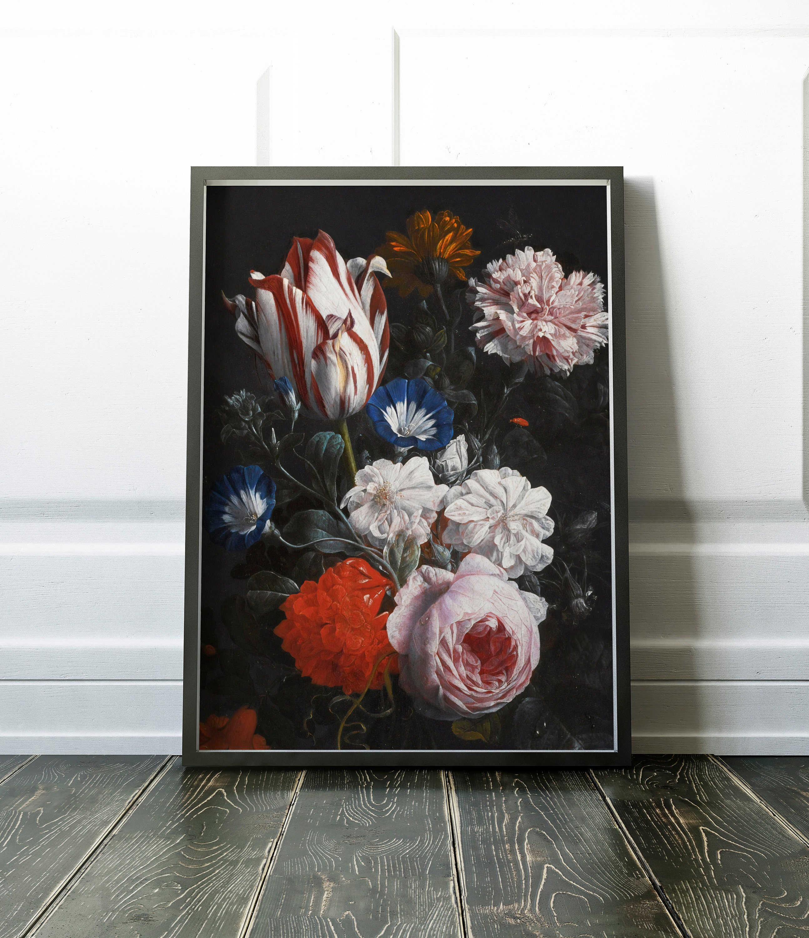 Floral Wall Art Downloadable Prints Flower Art Antique Oil Etsy