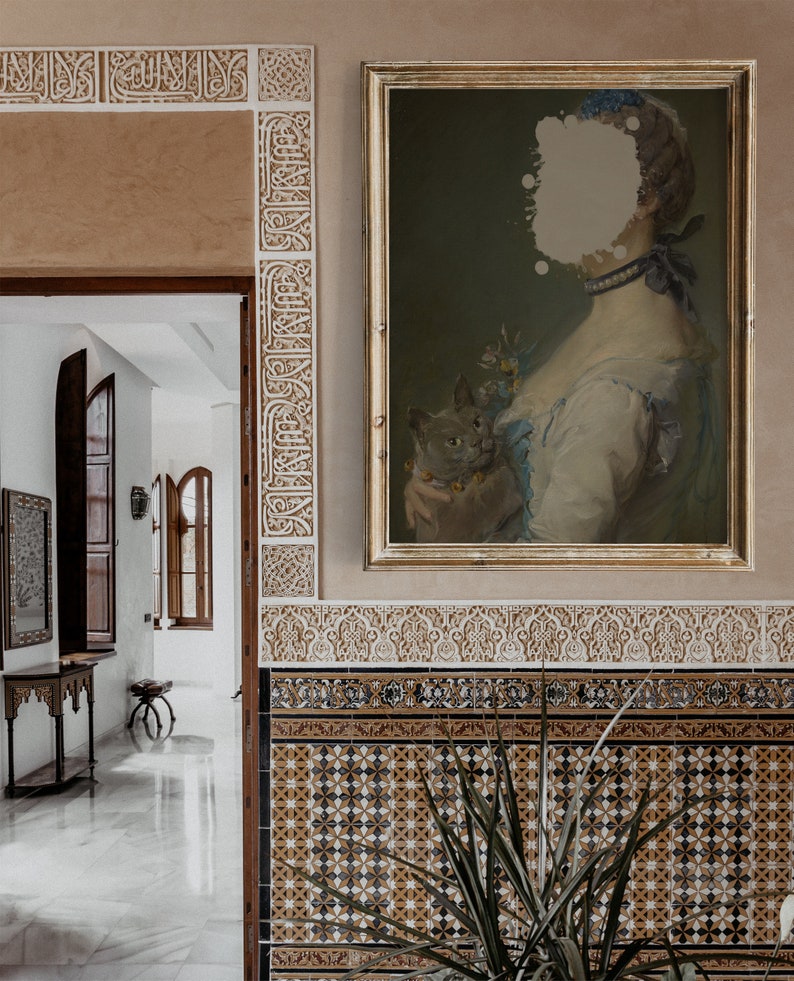 Quirky Art Prints Altered Antique Oil Painting Portrait Etsy