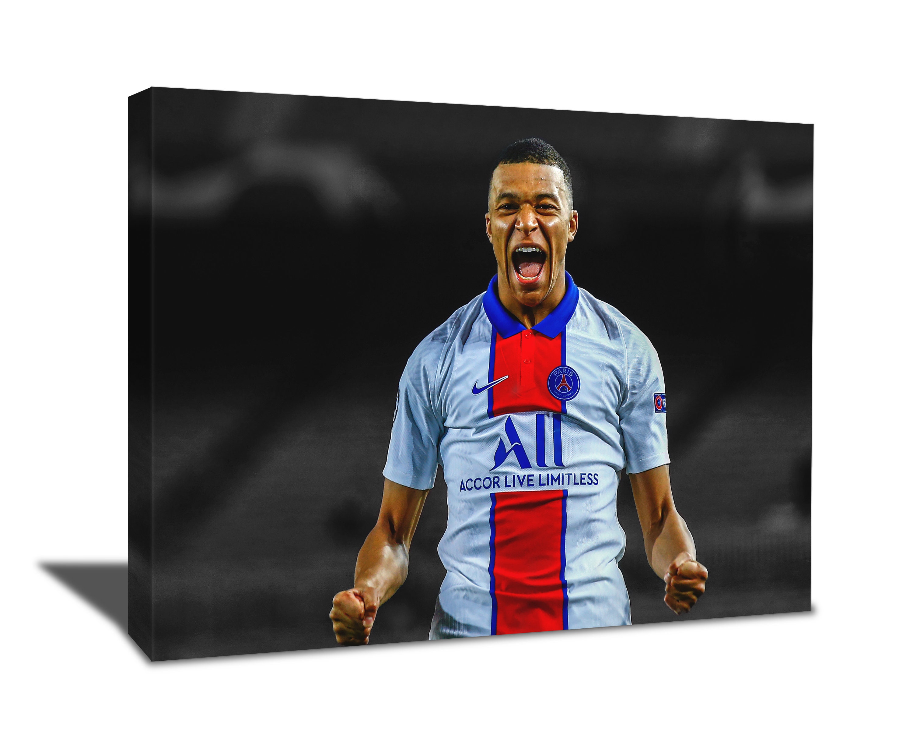 Kylian Mbappe Canvas Soccer Poster Man Cave Print Home Gym Etsy