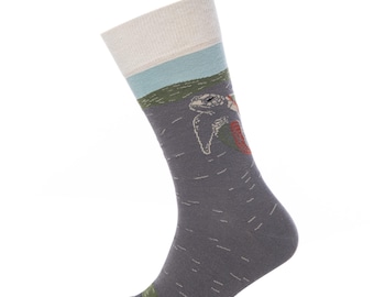 Sea Turtle Cotton Socks | Combed Cotton Blend, UK 7-12
