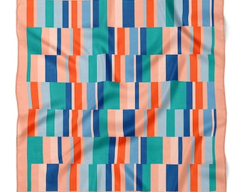 Geometric Pattern Satin Bandana Scarf | Multicolour