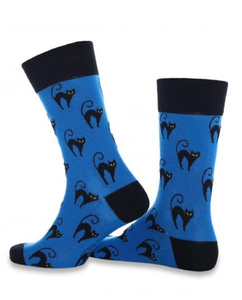 Black Cat Mens Cotton Socks Gift Novelty Socks Funky Etsy UK